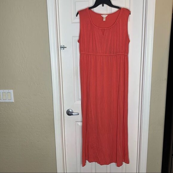 Three Seasons Maternity Coral Color Maxi Dress Size 2X - Picture 2 of 8